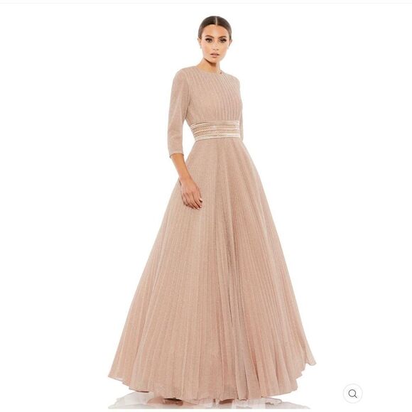 Mac Duggal 30700 Womens Shimmering Pleated A Line Gown Dress Pockets - Picture 3 of 16